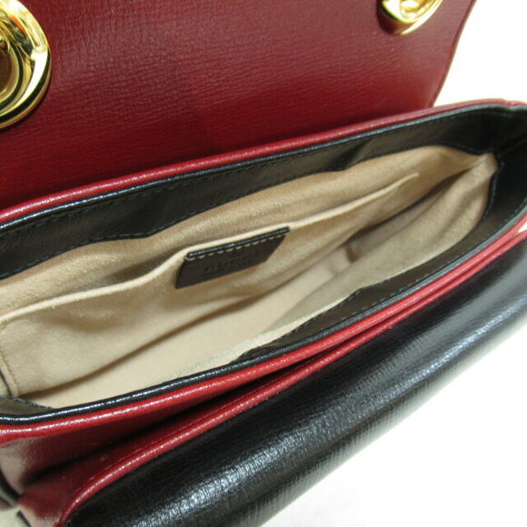 Gucci chain Shoulder Bag leather red black - Picture 5 of 9